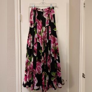 Roz & Ali Pink and Black Maxi Skirt